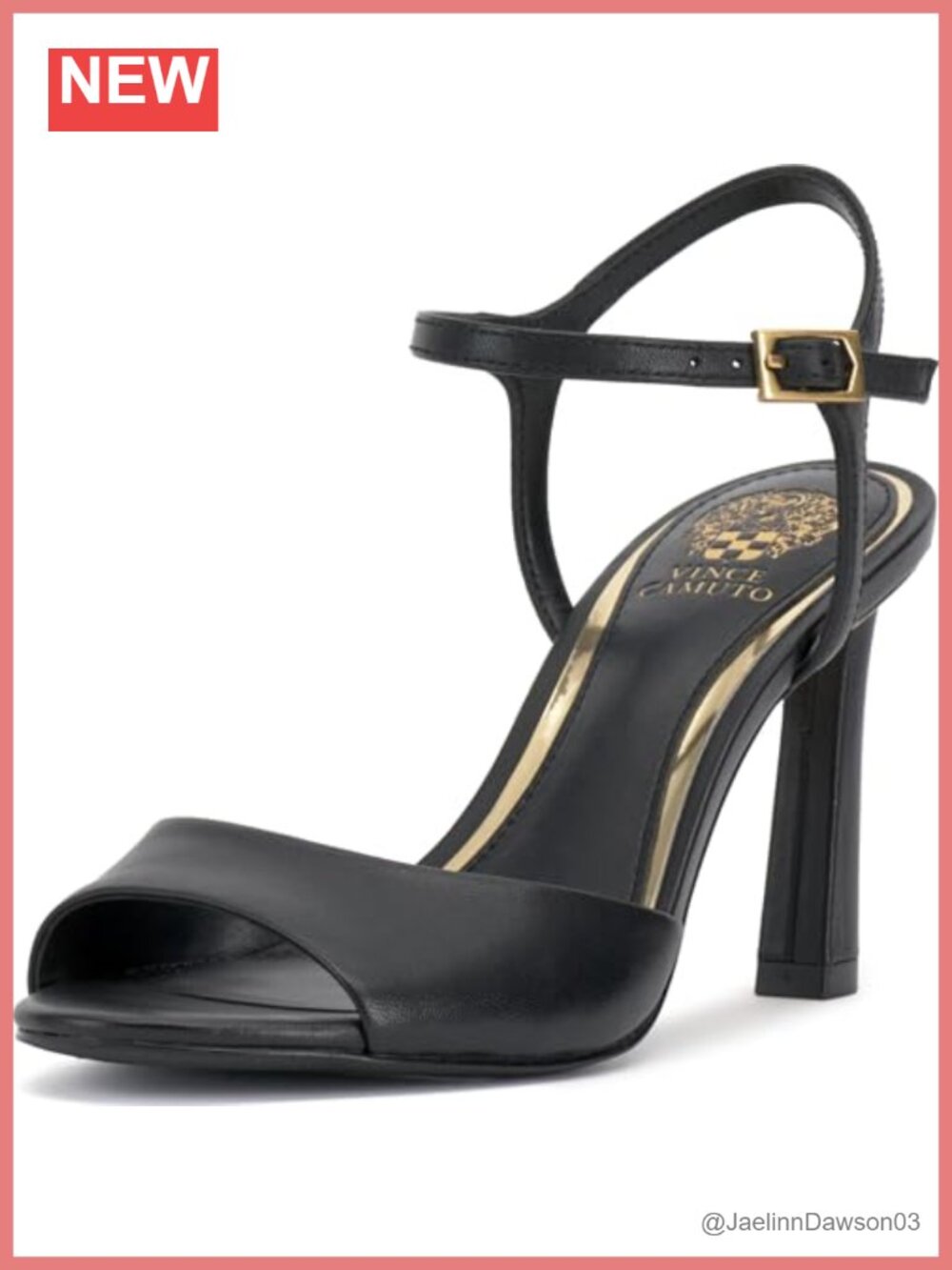 Vince Camuto Lilah Ankle Strap Block Heel Sandal Women's Leather Heels